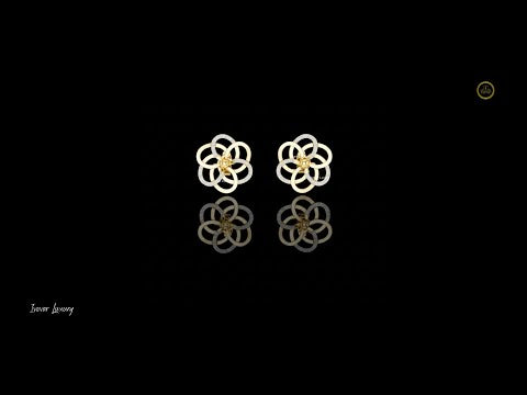 0.26 TCW Elegant Intertwined Floral Moissanite Diamond Stud Earrings with Pavé Accents