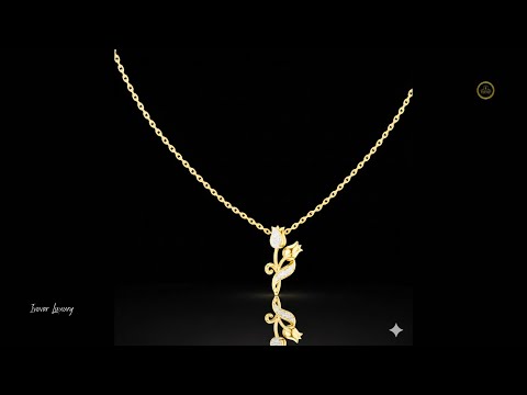 0.079 TCW Fantastic Floral Tulip Flower Moissanite Diamond with Sparkling Leaf Detail Pendant Statement Premium Jewelry