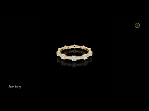 Round Lab Diamond Station Eternity Band