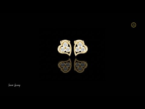 0.39 TCW Heart Outline Moissanite Diamond Cluster Stud Earrings with Trio Round Diamond Center For Love