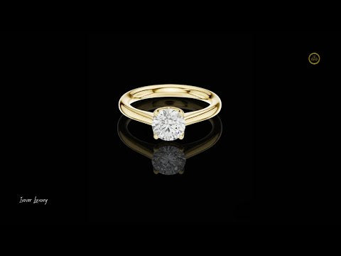 0.9 TCW Classic Round Lab Grown Diamond Vintage Inspired Solitaire Elegance Ring by Ivevar Luxury
