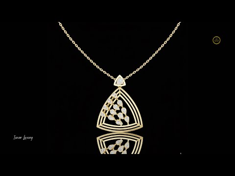 0.72 TCW Elegant Triangular Lab Grown Diamond Pendant Minimalist Gold Openwork Design Fine Jewelry