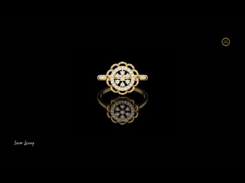 0.19 TCW Floral Diamond Medallion Ring with Intricate Petal Motifs and Brilliant Moissanite Sparkle
