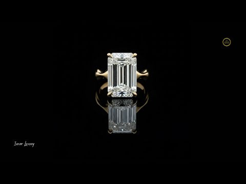 5.10 TCW Classic Lab Grown Emerald Cut Diamond Solitaire Ring with Sculpted Prong Setting For Her