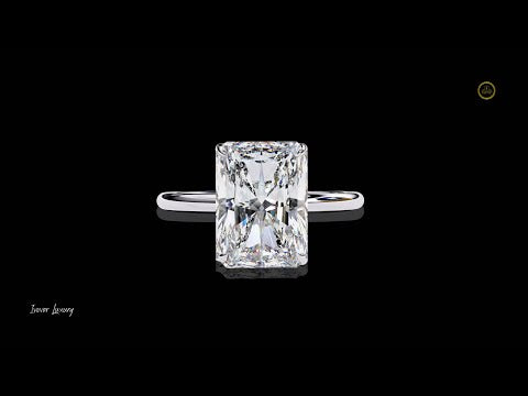 Radiant Cut Moissanite Diamond With Four Prong Solitaire Promise Ring