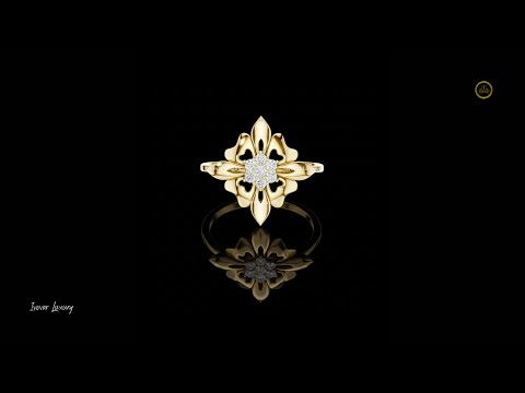 Floral Inspired Cluster Moissanite Diamond Engagement Ring