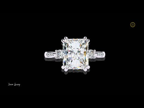 Radiant Cut Three Stone Lab Diamond Solitaire Wedding Ring