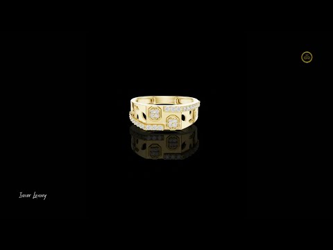 0.35 TCW Classic Round Moissanite Geometric Diamond Modern Openwork Statement Ring