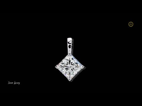 Contemporary Orientated Princess Lab Grown Diamond V Prong Pendant