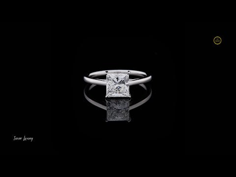 Princess Cut Lab Diamond Solitaire Engagement Ring