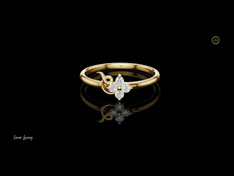 Round Floral Cluster Swirl Lab Promise Ring