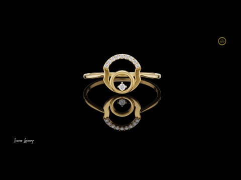 0.011 CT Halo Lab Grown Diamond Ring with Dual-Circle Orbit Design and Pavé Arc Accents