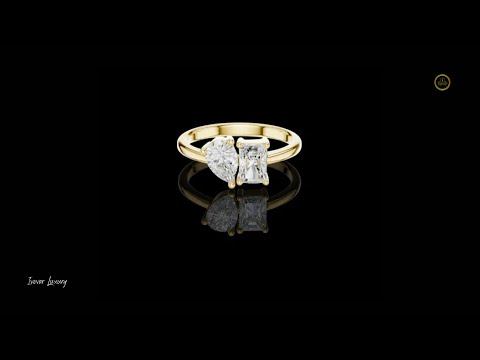Pear and Radiant Cut Toi Et Moi Lab Diamond Ring