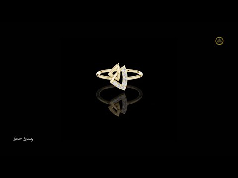Triangle Pave Moissanite Diamond Interlocking Ring