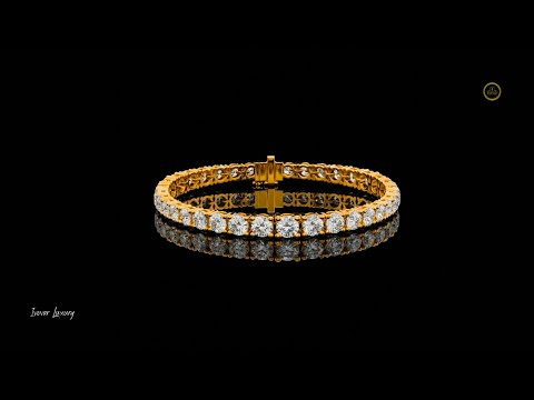 13.20 TCW Exclusive Tennis Lab Grown Bracelet Featuring Prong Set Round Brilliant Diamonds