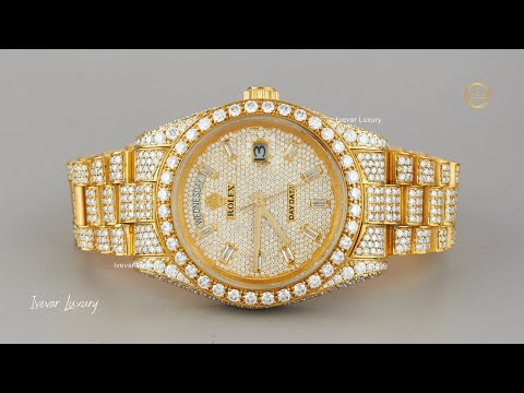 Exquisite Fully Iced-Out Moissanite Diamond Timepiece with Pave Set Dial