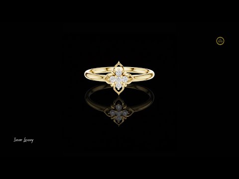 0.05 TCW Floral Moissanite Diamond Cluster Ring Dainty Heirloom Petal Design Fine Jewelry Gift for Her