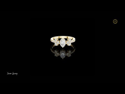 0.35 CT Heirloom Quality Oval Cut Lab Grown Diamond Ring with Floral Cluster Accents