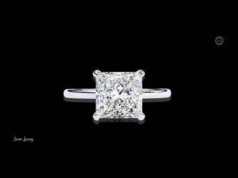 Princess Cut Lab Diamond Solitaire Engagement Ring