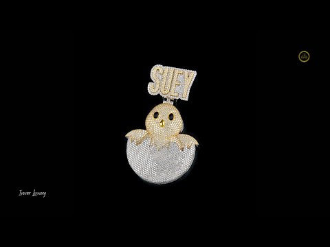 Full Round Cut Simulated Diamond Bird Pendant with Lab Grown Round Diamond By Ivevar