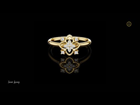 Round Lab Diamond Clover Floral Ring