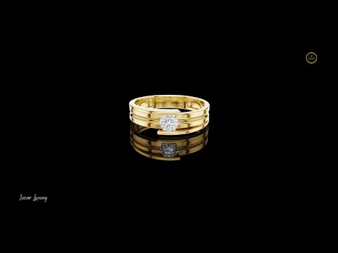 0.30 TCW Modern Open Edge Gold Lab Diamond Band with Floating Solitaire Accent For Soft Heart