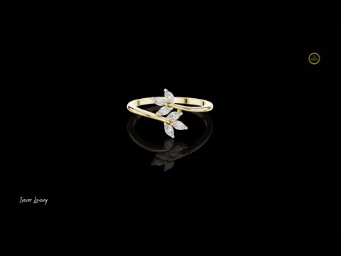 Marquise Lab Diamond Leaf Open Bypass Promise Ring