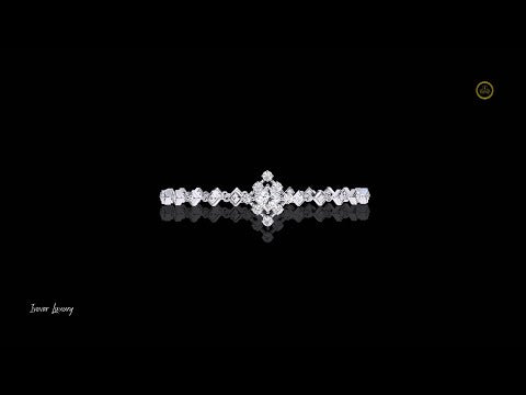 0.86 CT Moissanite Diamond Bracelet Showcasing a Central Princess Cut Diamond with Geometric Accents and Brilliant Round Highlights