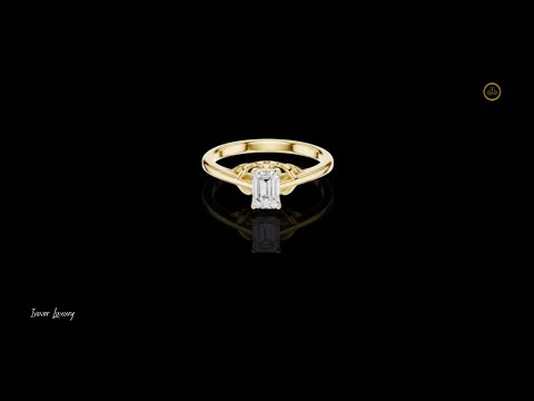 Emerald Cut Lab Diamond Solitaire Basket Ring