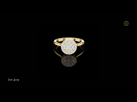 0.45 TCW Round Moissanite Diamond Cluster Ring Featuring Micro Pavé Brilliance and a Sleek Band