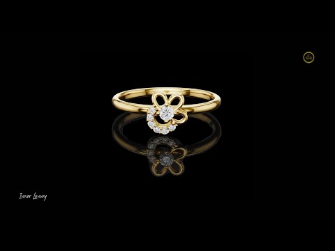 0.056 TCW Floral Loop Design and Sparkling Lab Grown Round Diamond Accents Ring