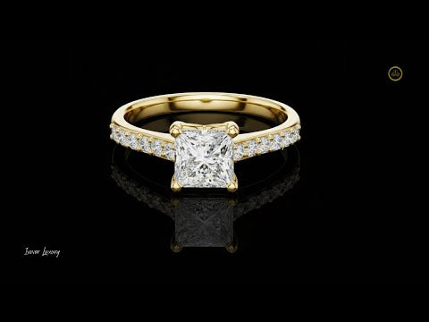 0.60 CT Sparkling Moissanite Princess Cut Dimaond Ring For Engagement Ring