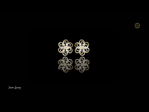 0.49 TCW Floral Swirl Moissanite Round Diamond Cluster Stud Earrings with Open Curved Petal Design