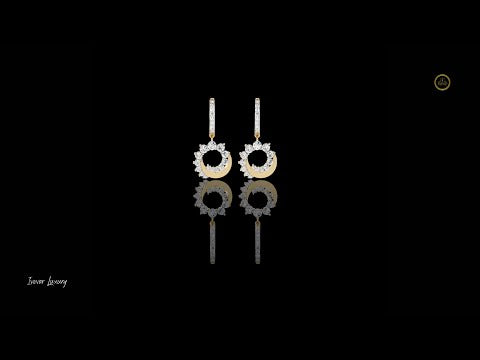 1.00 TCW Luminous Crescent Sparkle Hoop Drop Earrings with Brilliant Round Moissanite Diamond