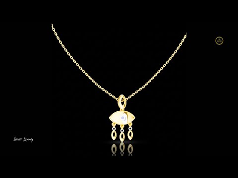0.03 TCW Protective Evil Eye Lab Grown Pendant with Enamel Center and Diamond Accented Drops