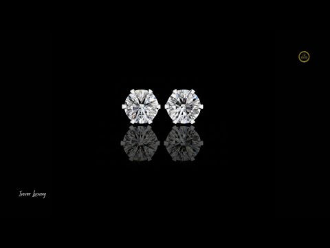 2.57 TCW Luxury Moissanite Diamond Round Cut Solitaire Stud Earrings with Classic Six Prong Setting