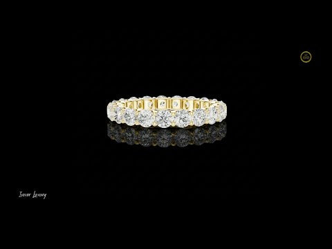 1.99 TCW Golden Horizon Round Cut Lab Diamond Eternity Circle Luxury Edition For Girlfriend