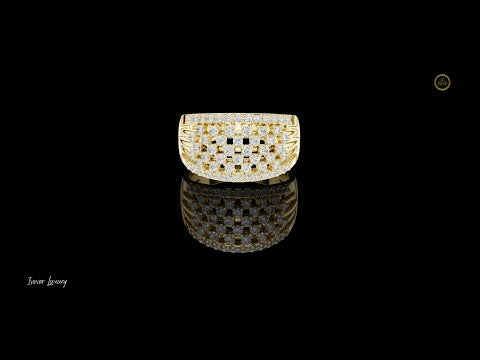 0.89 TCW Infinite Sparkle Multi Row Lab Grown Diamond Cascade Ring in Polished Gold