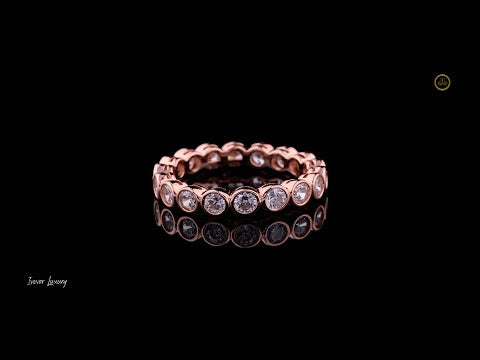 Round Lab Diamond Bezel Set Eternity Wedding Band Ring