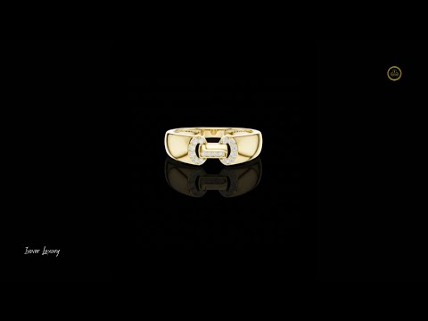 0.14 TCW Luxury Round Moissanite Diamond Link Design Ring Modern Statement Fine Jewelry