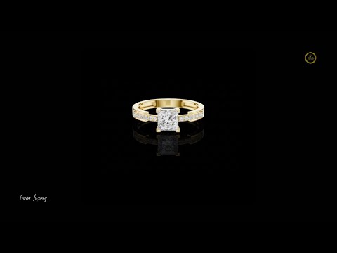 0.70 CT Opulent Princess Cut Lab Grown Diamond Ring with Channel Set Side Accents
