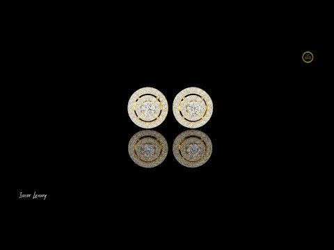 0.37 CT Celestial Round Halo Moissanite Stud Earrings with Double Circle Brilliance Design For Lovely Girl