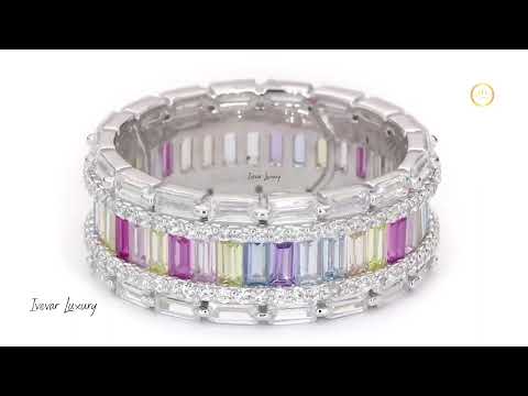 Luxury Natural Sapphire Diamond Solitaire Engagement Ring by Ivevar Timeless Gemstone