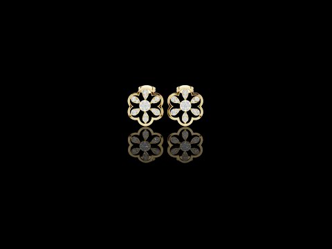 0.59 TCW Radiant Floral Petal Moissanite Cluster Stud Earrings in Gold with Blooming Brilliance For Her