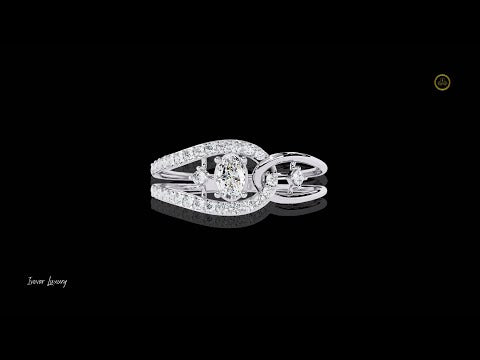 Open Wrap Oval Cut Lab Diamond Wedding Ring With Pave Setting