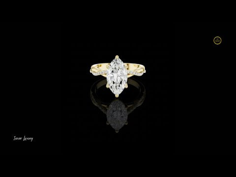2.00 CT Exclusive Marquise Lab Grown Diamond Ring with Twisted Pave Accented Engagement Ring For Her