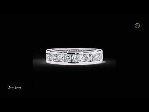 Princess Cut Channel Set Lab Diamond Eternity Wedding Band