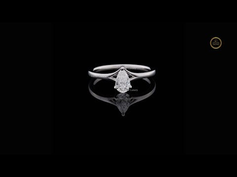 1.00 TCW Luxury Teardrop Lab Grown Diamond Solitaire Ring Featuring a Brilliant Pear Cut Center Stone