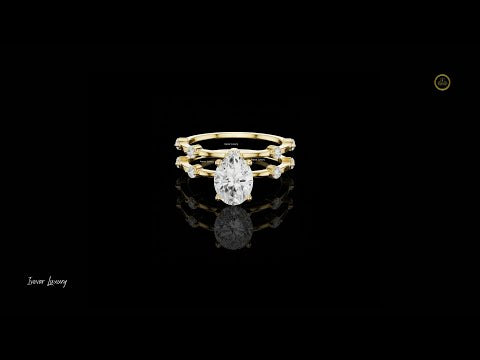 1.20 CT Elegant Lab Grown Oval Cut Diamond Ring with Dual Bands For Special One