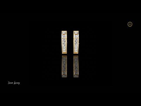 0.83 TCW Elegant Gold Vertical Bar Earrings Featuring Channel Set Princess Lab Diamond for a Modern Look